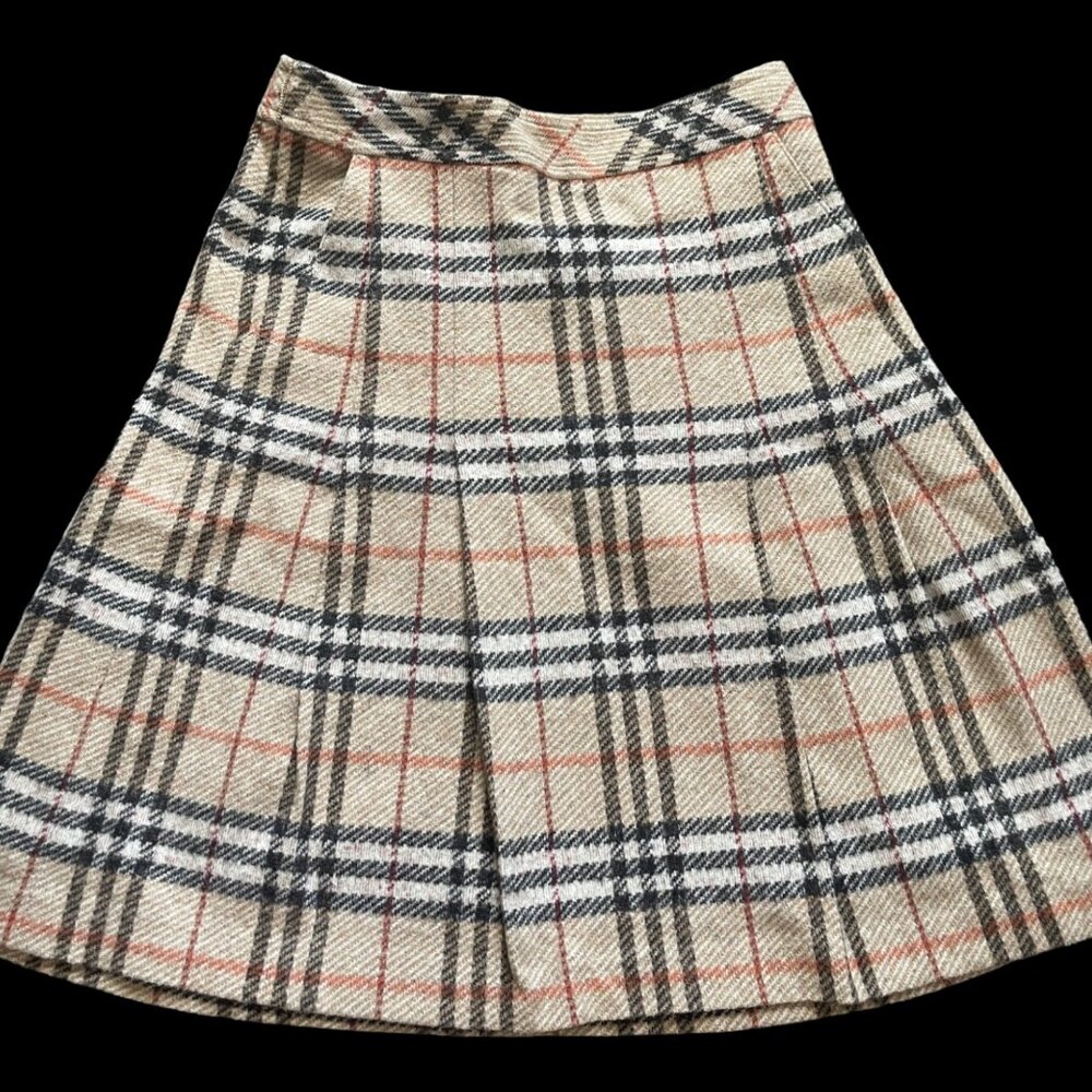 Burberry Beige Plaid Mini Skirt